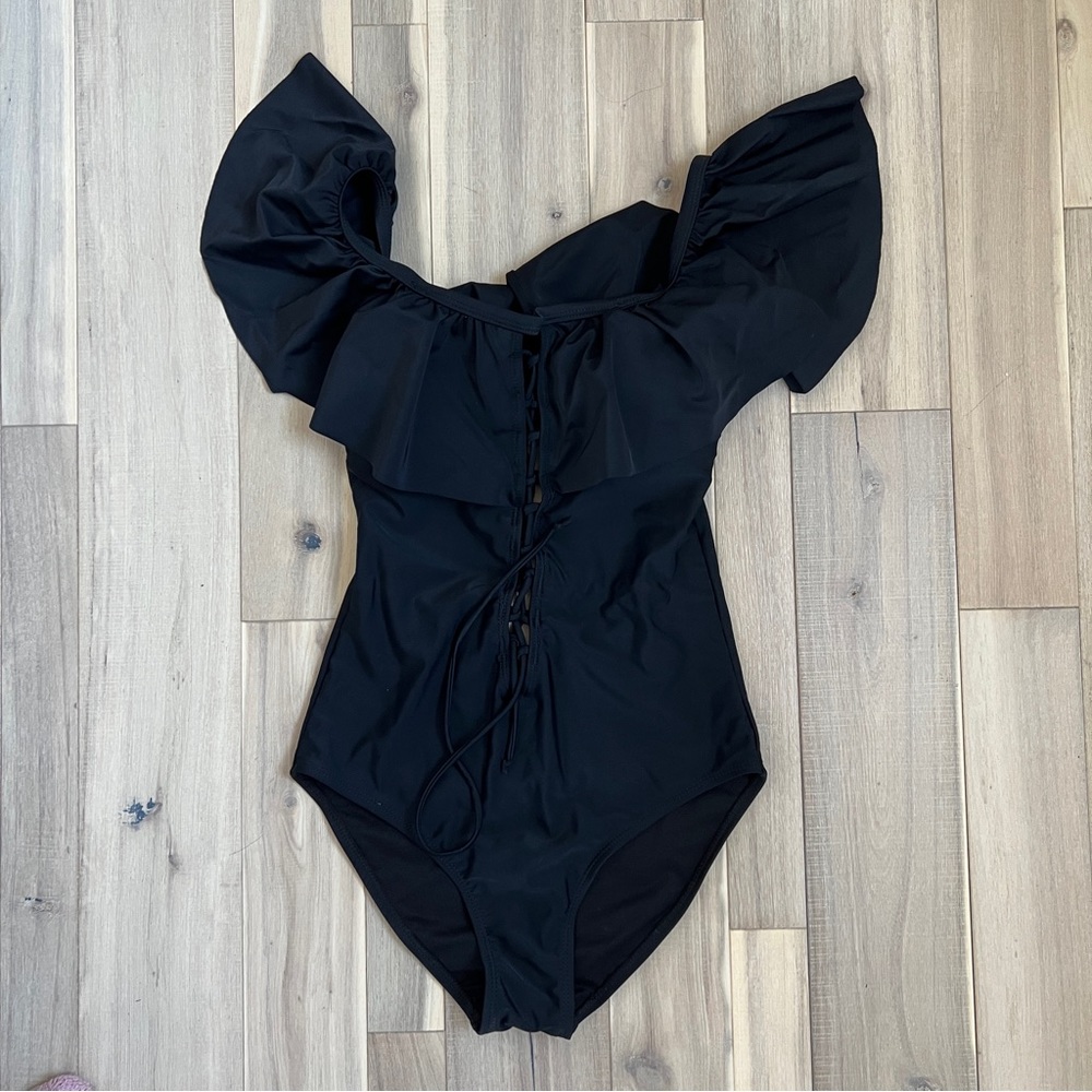 black one piece flattering bikini
